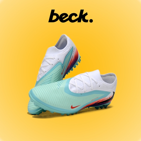 Giày Bóng Đá Trẻ Em Nike Phantom 6 Pro United Xanh Ngọc Gót Cam Cổ Lửng TF