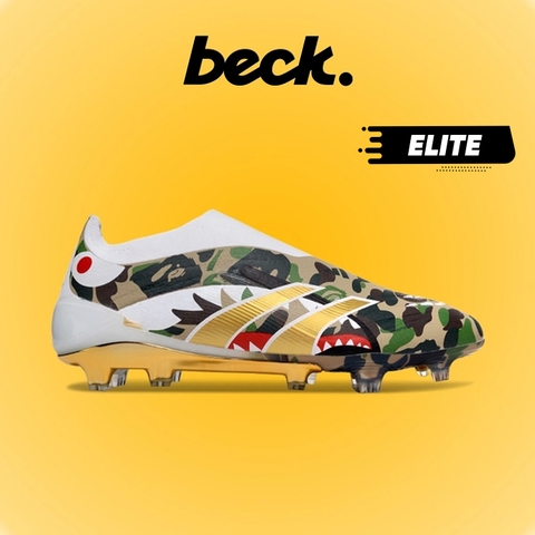 Giày Bóng Đá Adidas Predator 25 Elite LL BAPE Xanh Camo Không Dây HQ FG