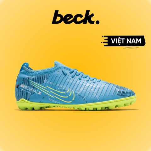 Giày Bóng Đá VN Mercurial Vic 6 Xanh Biển Cổ Lửng TF