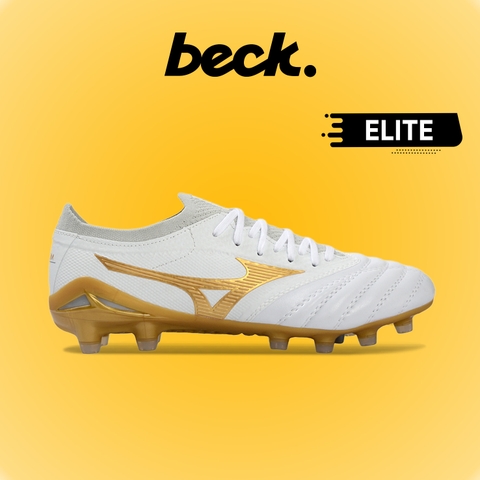 Giày Bóng Đá Mizuno Neo 4 Elite Trắng Vàng Lưỡi Gà Liền FG
