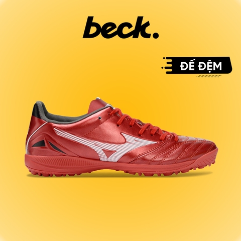 Giày Bóng Đá Mizuno Neo 4 Pro Đế Đệm Đỏ Ruby Trắng TF