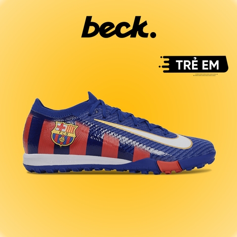 Giày Bóng Đá Trẻ Em Nike Mercurial Vapor 16 Elite Barcelona Xanh Đỏ Cổ Lửng TF