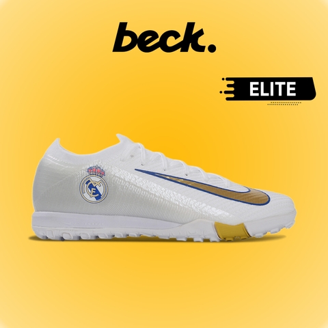 Giày Bóng Đá Nike Mercurial Vapor 16 Elite Real Madrid Trắng Vàng Cổ Lửng TF