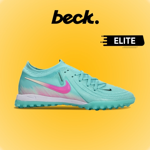 Giày Bóng Đá Nike Phantom GX2 Elite SK Xanh Ngọc Vạch Hồng Cổ Lửng TF