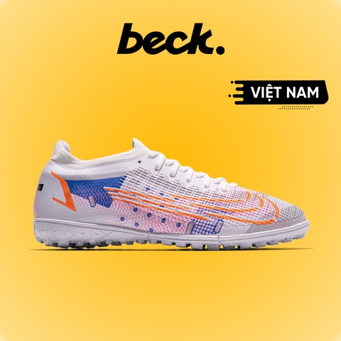 Giày Bóng Đá VN Mercurial Vapor 14 Elite TF - Trắng Cam