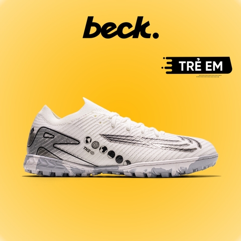 Giày Bóng Đá Trẻ Em VN Mercurial Vapor 16 Elite Vini Trắng Bạc TF