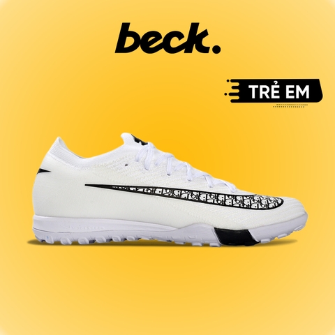 Giày Bóng Đá Trẻ Em Nike Mercurial Vapor 16 Elite Dior Trắng Đen Cổ Lửng TF
