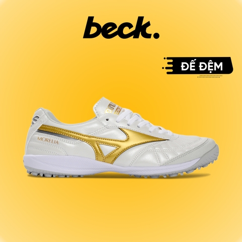 Giày Bóng Đá Mizuno Morelia Sala Japan M8 Đế Đệm Trắng Vạch Vàng TF