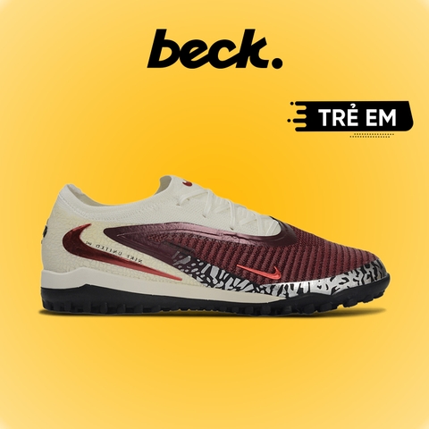 Giày Bóng Đá Trẻ Em Nike Phantom 6 Elite V1 Safari Nâu Đỏ Gót Trắng Cổ Lửng TF