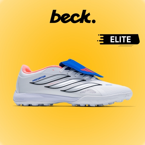 Giày Bóng Đá Adidas Predator 26 Elite Bellingham Trắng Xanh Biển Lưỡi Gà Gập TF