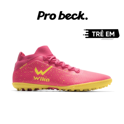 Giày Bóng Đá Trẻ Em Wika Galaxy Light Cổ Lửng TF - Hồng Neon