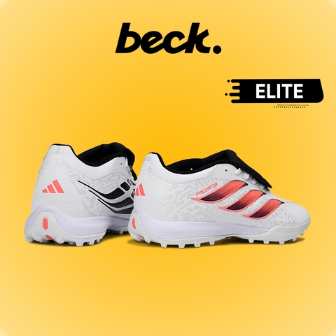 Giày Bóng Đá Adidas Predator 26 Elite Trắng Đỏ Lưỡi Gà Gập TF