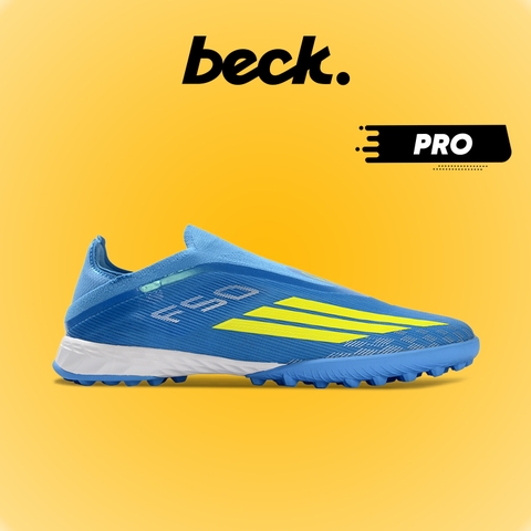 Giày Bóng Đá Adidas F50 Pro LL Xanh Biển Vạch Chuối Không Dây TF