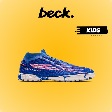 Giày Bóng Đá Trẻ Em VN Mercurial Superfly 10 Elite Xanh Coban Cổ Cao TF