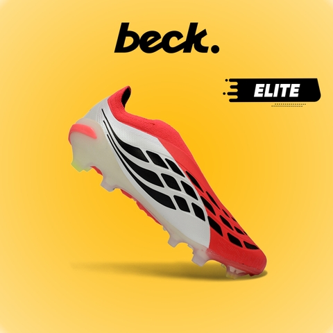 Giày Bóng Đá Adidas Predator 26 Elite LL Trắng Đỏ Không Dây HQ FG