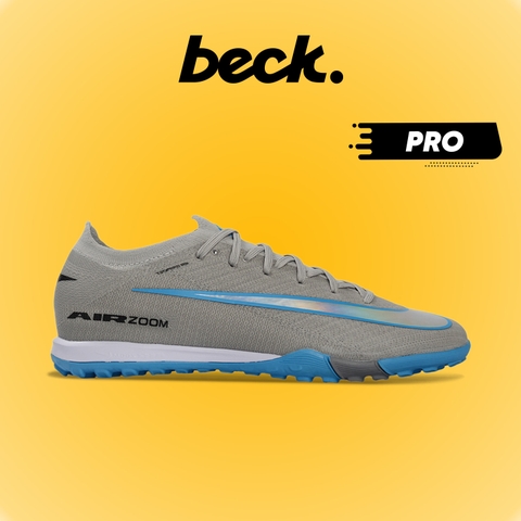 Giày Bóng Đá Nike Mercurial Vapor 16 Pro Xám Đế Xanh Biển Cổ Lửng TF