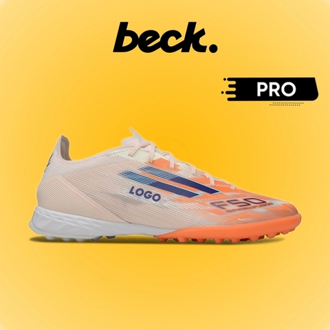 Giày Bóng Đá Adidas F50 PRO Cam Vạch Xanh Biển Lưỡi Gà Liền HQ TF