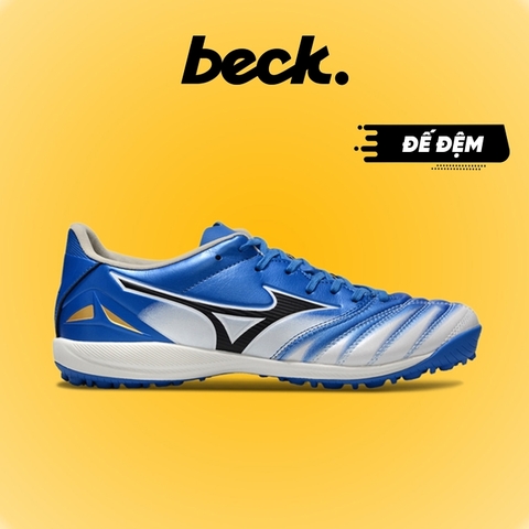 Giày Bóng Đá Mizuno Neo 4 Pro Đế Đệm Xanh Biển Loang Trắng TF