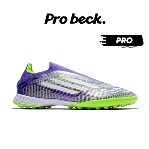 GIÀY BÓNG ĐÁ F50 PRO LL TF LACELESS - JR9330 - TÍM/XANH