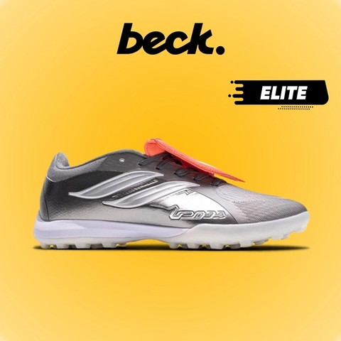 Giày Bóng Đá Predator 26 Elite Xám Đỏ Lưỡi Gà Lật TF