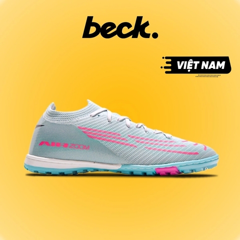 Giày Bóng Đá Winbro Mercurial Vapor 16 Elite Vải Dệt TF - Xanh Ngọc Vạch Hồng