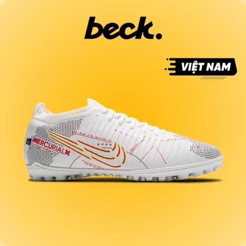 Giày Bóng Đá VN Mercurial Vic 6 Trắng Cổ Lửng TF