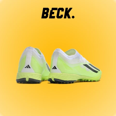 Giày Bóng Đá Adidas X Crazyfast.1 Trắng Xanh Lá Vạch Đen HQ TF