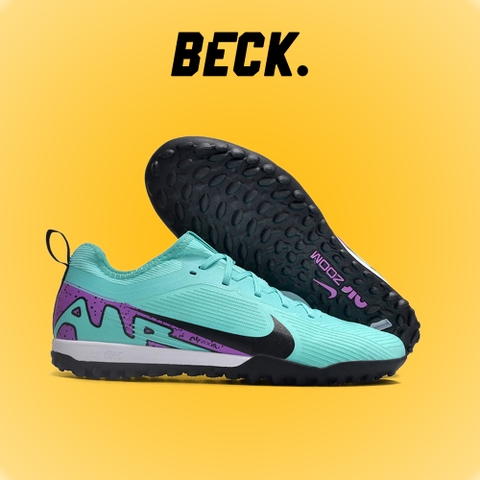 Giày Bóng Đá Trẻ Em Nike Mercurial Vapor 15 Pro Xanh Ngọc Gót Tím Cổ Lửng V2 TF