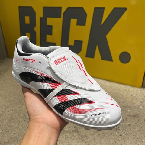 Giày Bóng Đá VN Adidas Predator 25 Lưỡi Gà Gập Chun TF - Trắng Đỏ