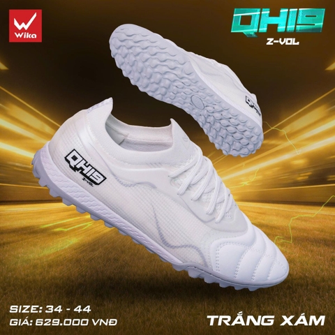 Giày Bóng Đá Wika QH19 Z-Vol Trắng Xám TF