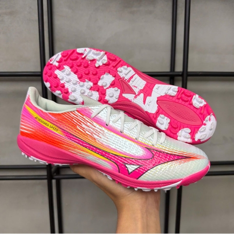 Giày Bóng Đá Mizuno Alpha 3 Elite Hồng Trắng Đế Đệm TF