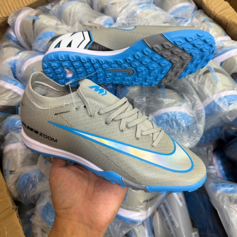 Giày Bóng Đá Nike Mercurial Vapor 16 Pro Xám Đế Xanh Biển Cổ Lửng TF