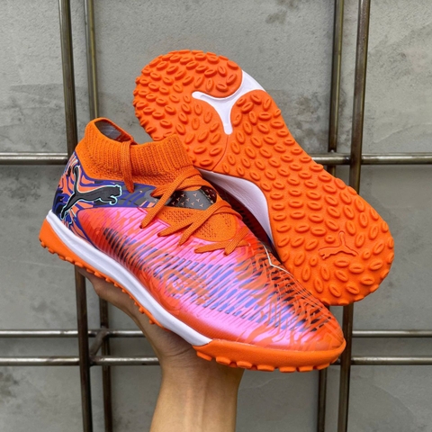 Giày Bóng Đá Puma Future 8 Ultimate Cam Xanh Đen Cổ Cao HQ TF