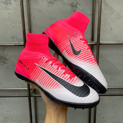 Giày Bóng Đá Nike Mercurial Superfly 5 Elite Hồng Trắng Cổ Cao TF