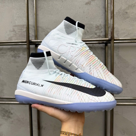 Giày Bóng Đá Nike Mercurial Superfly 5 Elite Proximo CR7 Trắng Đen Cổ Cao TF