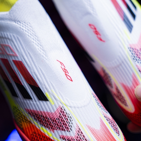 Giày Bóng Đá Adidas F50 Elite Laceless Trắng Đỏ Vàng Không Dây TF