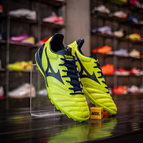 Giày Bóng Đá Mizuno Neo KL II AS Xanh Chuối Đế Đệm TF (Khâu Sẵn Mũi Đế)