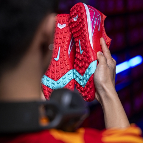 Giày Bóng Đá Nike Mercurial Vapor 16 Elite Đỏ Hồng Vạch Xanh Ngọc Cổ Lửng TF