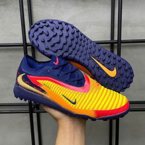 Giày Bóng Đá NIke Phantom 6 Elite Erling Haaland Cam Vàng Gót Xanh Navy Cổ Lửng HQ TF