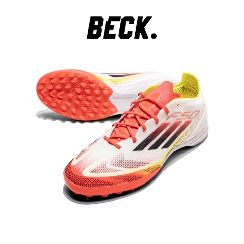 GIÀY BÓNG ĐÁ ADIDAS F50 PRO TF Pure Victory - IE1220 - TRẮNG/ĐỎ/VÀNG