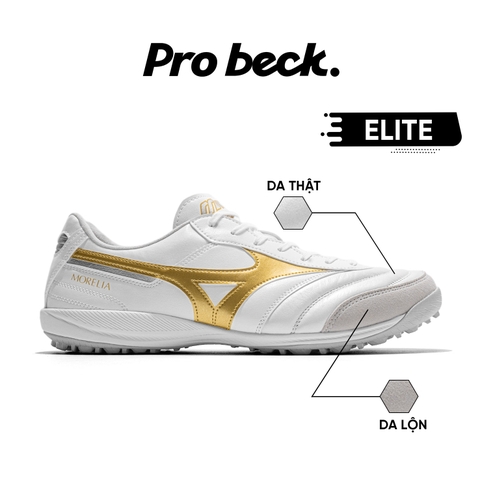 GIÀY BÓNG ĐÁ MIZUNO MORELIA SALA ELITE TF - Q1GB261250 - TRẮNG/VÀNG