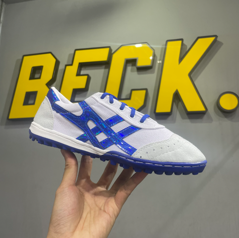 Giày Bóng Đá Bata Warrior Ráp Đế Đệm Eva - Xanh Dương