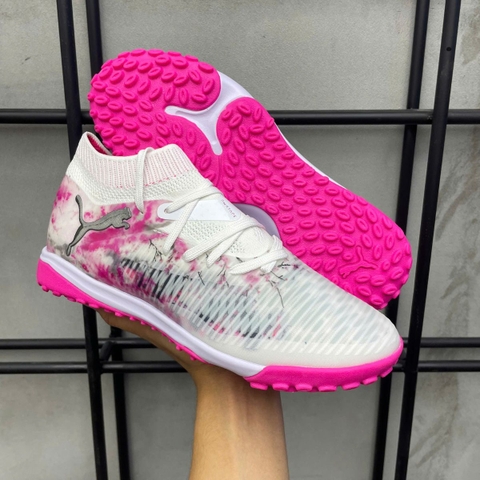 Giày Bóng Đá Puma Future 8 Ultimate Hoa Anh Đào Trắng Hồng Cổ Lửng TF