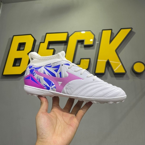 Giày Bóng Đá VN Mizuno Neo 4 Elite Đệm Eva Trắng Tím Cổ Cao TF