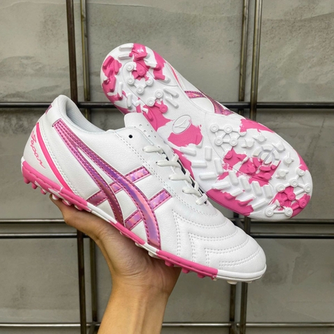 Giày Bóng Đá VN Asics C3 Da Nhăn TF - Trắng Hồng