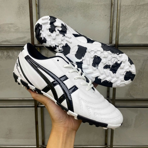 Giày Bóng Đá VN Asics C3 Da Nhăn TF - Trắng Đen