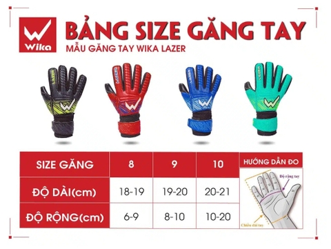 Găng Tay Thủ Môn Wika Lazer Xanh Ngọc ( Có Xương)