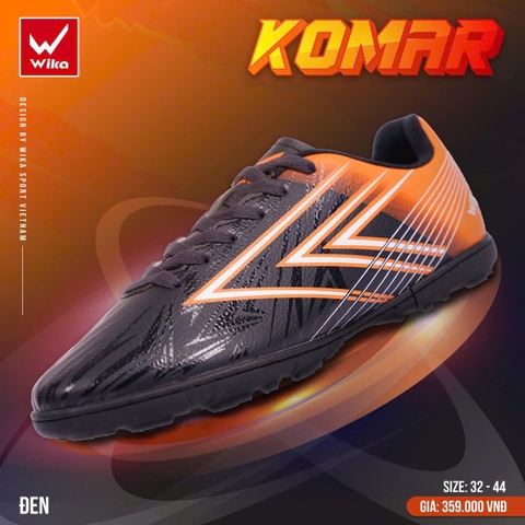 Giày Bóng Đá Wika Komar Đen TF