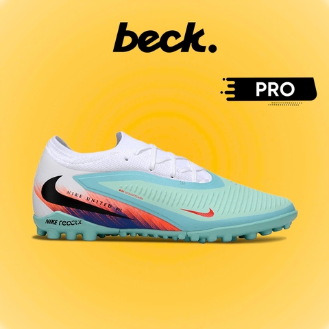 Giày Bóng Đá Nike Phantom 6 Pro United Xanh Ngọc Gót Cam Cổ Lửng TF