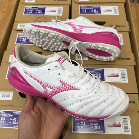 GIÀY BÓNG ĐÁ MIZUNO MORELIA NEO IV PRO AS TF - P1GD263564 - TRẮNG/HỒNG